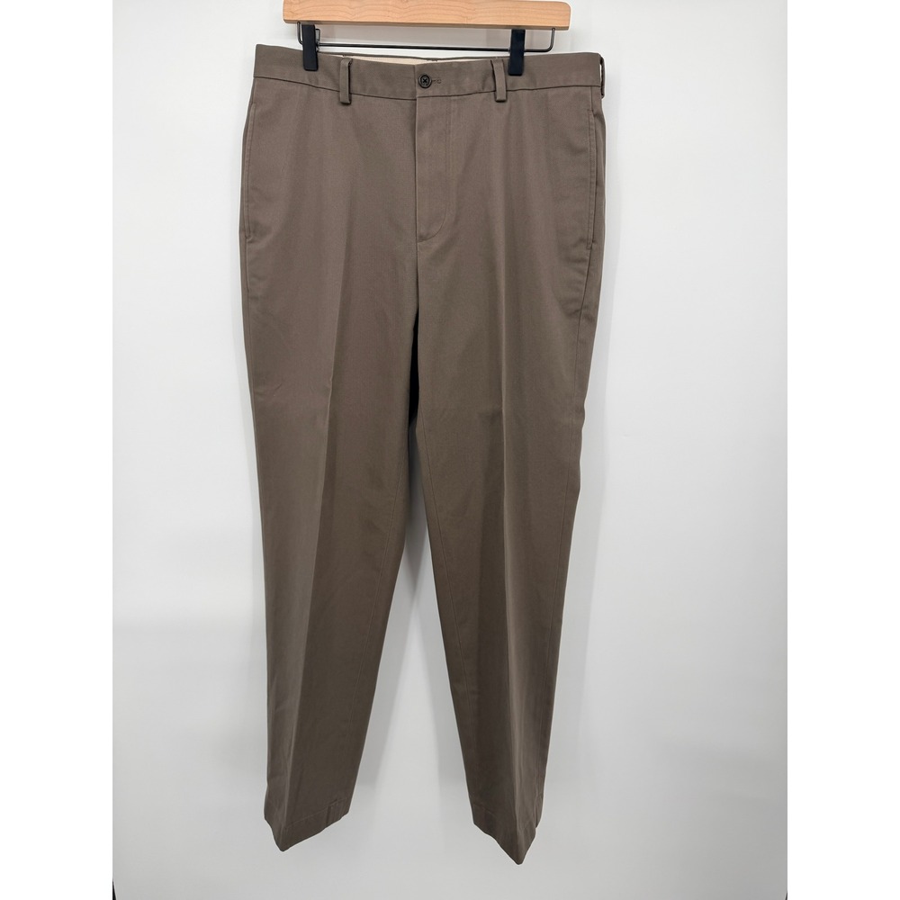 Brooks Brothers 346 Chinos Men 35x32 Brown Excellent Clark Fit Advantage Cotton